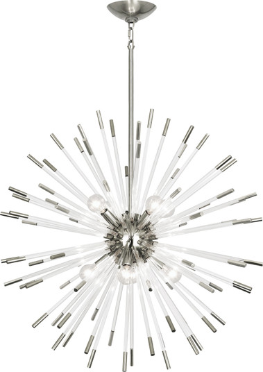 Andromeda Eight Light Chandelier in Polished Nickel w/Clear Acrylic Rods (165|S166)