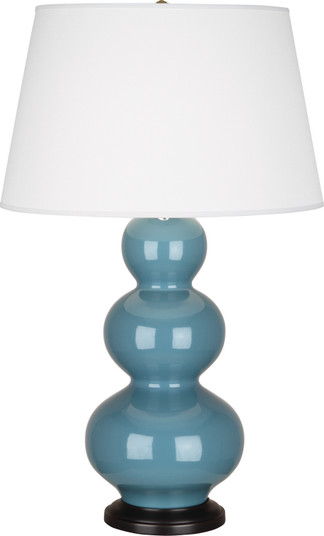 Triple Gourd One Light Table Lamp in Steel Blue Glazed Ceramic w/Deep Patina Bronze (165|OB41X)