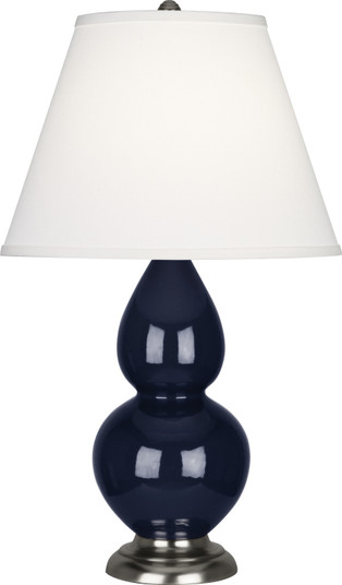 Small Double Gourd One Light Accent Lamp in Midnight Blue Glazed Ceramic w/Antique Silvered (165|MB12X)