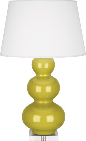 Triple Gourd One Light Table Lamp in Citron Glazed Ceramic w/Lucite Base (165|CI43X)