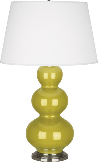 Triple Gourd One Light Table Lamp in Citron Glazed Ceramic w/Antique Silver (165|CI42X)