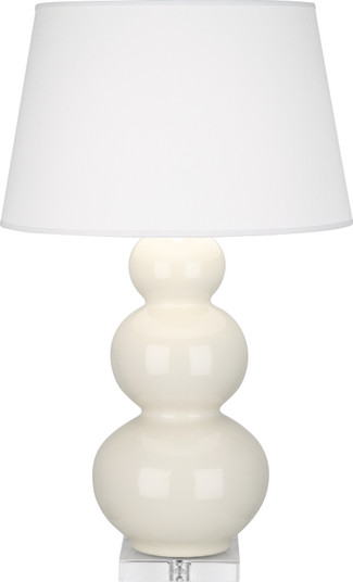 Triple Gourd One Light Table Lamp in Bone Glazed Ceramic w/Lucite Base (165|A364X)