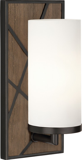 Michael Berman Bond One Light Wall Sconce in Smoked Walnut Wood w/Deep Patina Bronze (165|543W)