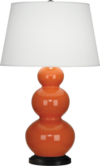 Triple Gourd One Light Table Lamp in Pumpkin Glazed Ceramic w/Deep Patina Bronzeed (165|332X)