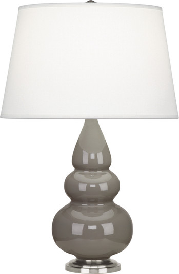 Small Triple Gourd One Light Accent Lamp in Smoky Taupe Glazed Ceramic w/Antique Silvered (165|289X)