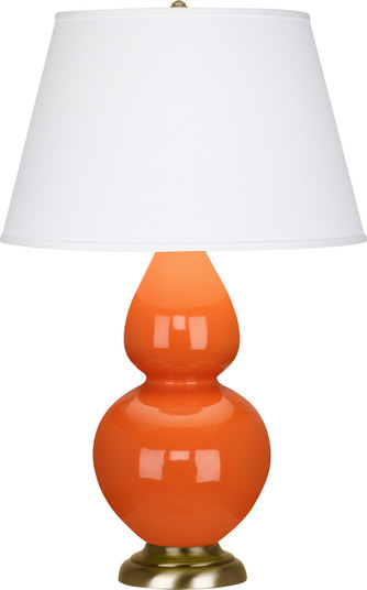 Double Gourd One Light Table Lamp in Pumpkin Glazed Ceramic w/Antique Natural Brassed (165|1665X)