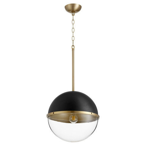 Sphere Pendants One Light Pendant in Textured Black w/ Aged Brass (19|83-14-6980)