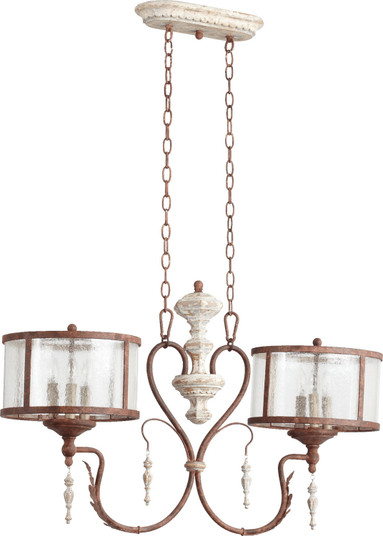 La Maison Six Light Island Pendant in Manchester Grey w/ Rust Accents (19|6552-6-56)