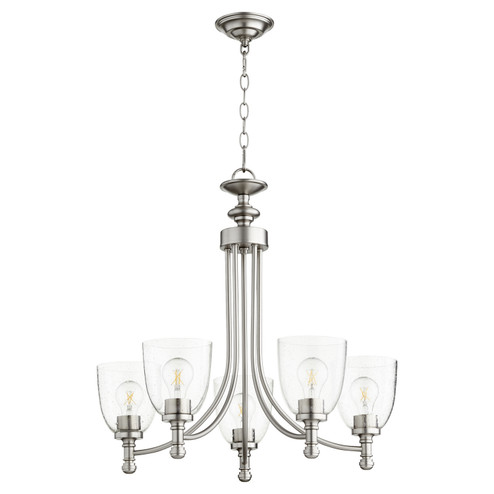 Rossington Five Light Chandelier in Satin Nickel|Clear Seeded (19|6122-5-265)