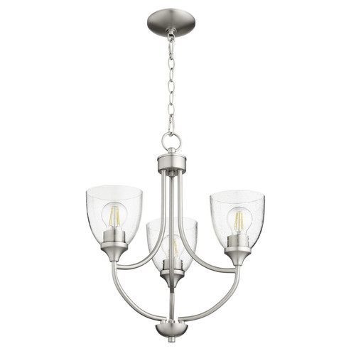 Enclave Three Light Chandelier in Satin Nickel|Clear Seeded (19|6059-3-265)