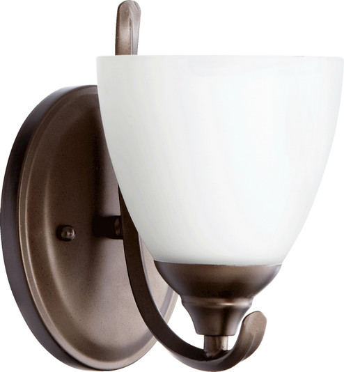 Powell One Light Wall Mount in Oiled Bronze w/ Satin Opal (19|5508-1-86) Powell One Light Wall Mount in Oiled Bronze w/ Satin Opal (19|5508-1-86)