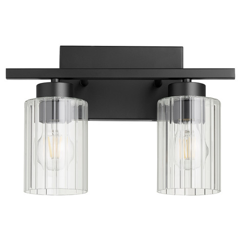 Ladin Two Light Vanity in Textured Black|Clear Fluted Glass (19|501-2-69)