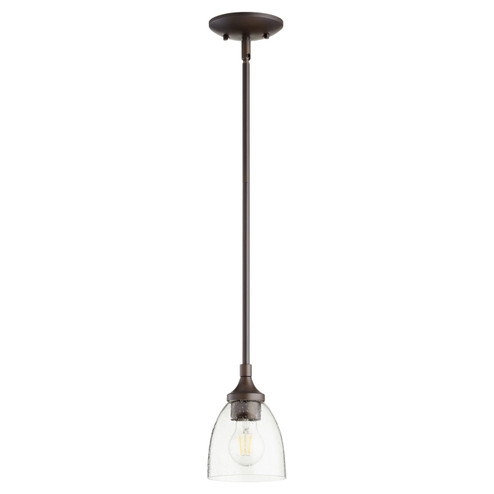 Enclave One Light Pendant in Oiled Bronze|Clear Seeded (19|3059-286)