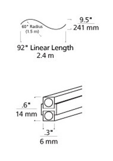 Horizontal Pre-Bent S Curve Monorail in Satin Nickel (327|700MOBHSC60S)