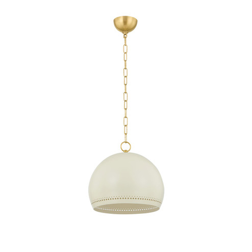 Etna One Light Pendant in Aged Brass/Soft Cream (428|H834701S-AGB/SCR)