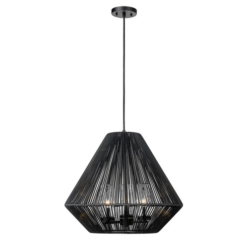 Valentina Three Light Outdoor Pendant in Natural Black (62|6937-O3P NB-MBW)