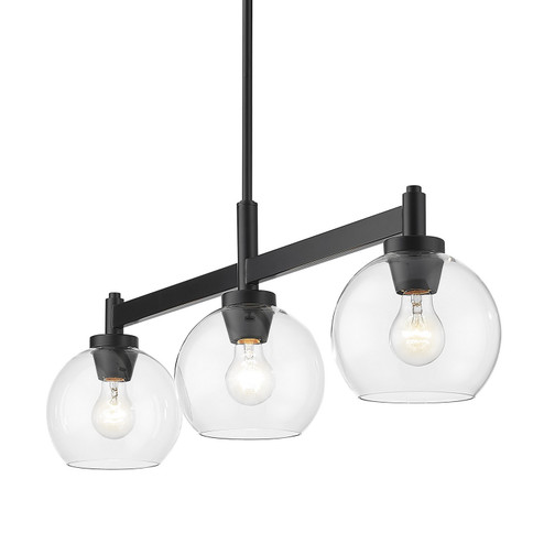 Galveston BLK Three Light Linear Pendant in Matte Black (62|4855-3LP BLK-CLR)