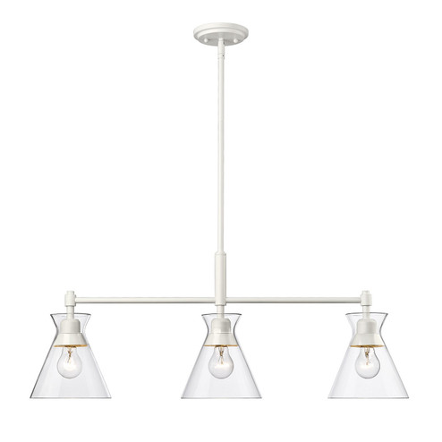 Malta WHT Three Light Linear Pendant in Matte White (62|0511-LP WHT-CLR)