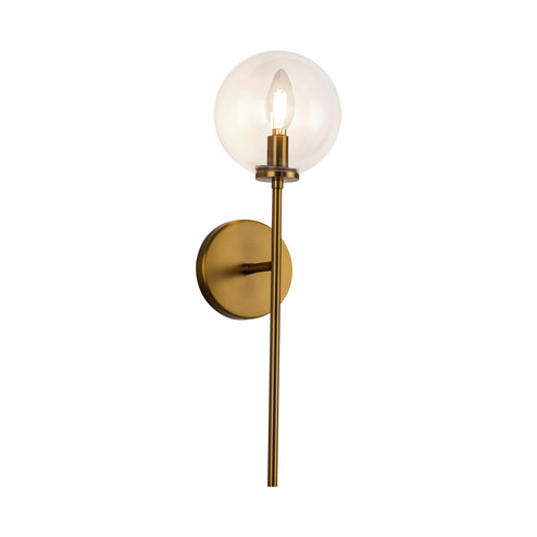 Cassia One Light Wall Vanity in Aged Brass/Clear Glass (452|WV549101AGCL)