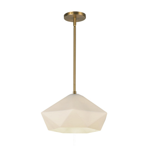 Krysta One Light Pendant in Brushed Gold/Opal Glass (452|PD424514BGOP)