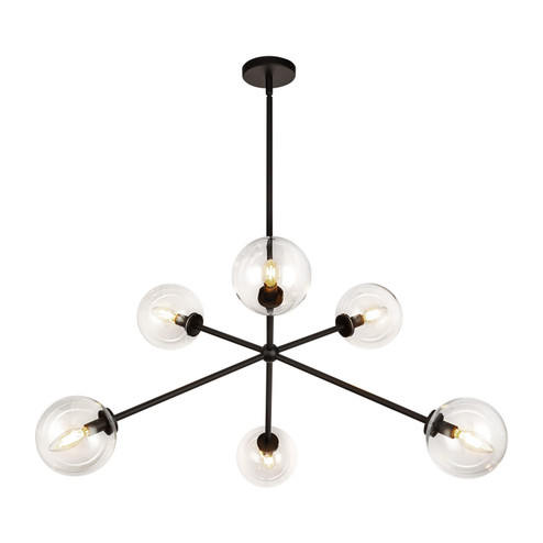 Cassia Six Light Chandelier in Matte Black/Clear Glass (452|CH549640MBCL)
