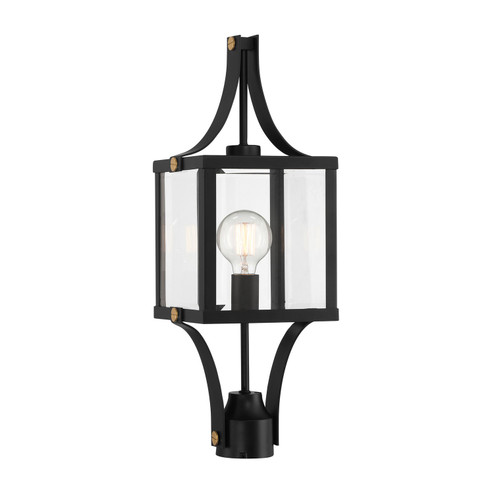 Raeburn One Light Outdoor Post Lantern in Matte Black and Weathered Brushed Brass (51|5-476-144)