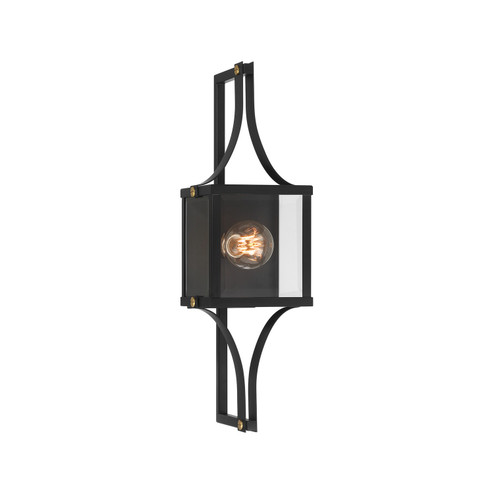 Raeburn One Light Outdoor Wall Lantern in Matte Black and Weathered Brushed Brass (51|5-474-144)
