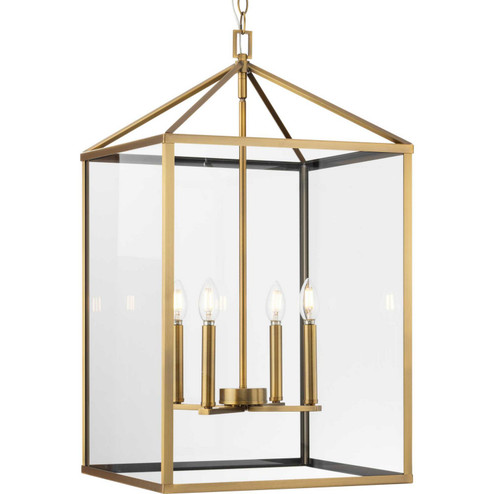 Hillcrest Four Light Foyer Pendant in Vintage Brass (54|P500441-163)