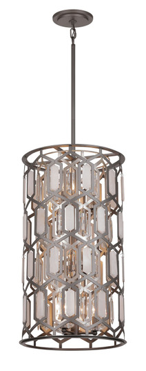 Hexly Nine Light Foyer Pendant in Bronze & Sultry Sliver (7|3586-795)