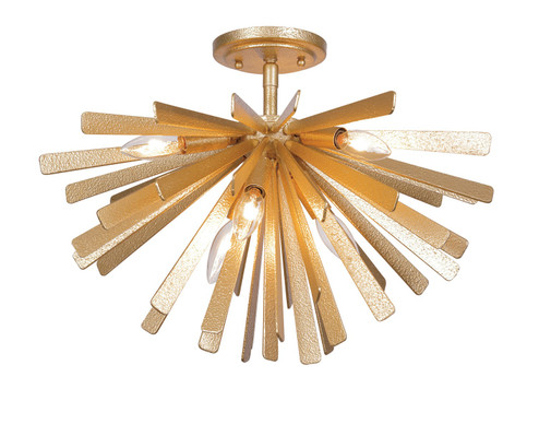 Confluence Six Light Flush Mount in Piastra Gold (29|N1906-785)
