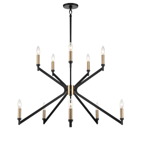 Reflex Ten Light Chandelier in Matte Black (45|63367/5+5)