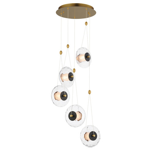 Amulet LED Pendant in Black / Natural Aged Brass (86|E24035-24BKNAB)