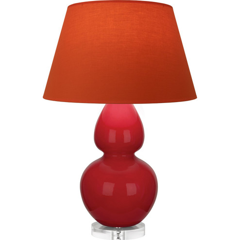 Double Gourd One Light Table Lamp in Ruby Red Glazed Ceramic w/Lucite (165|RR23T)