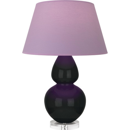 Double Gourd One Light Table Lamp in Obsidian Glazed Ceramic w/Lucite Base (165|OS23L)