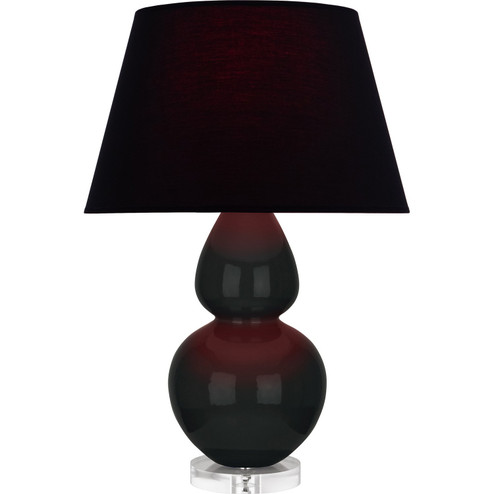 Double Gourd One Light Table Lamp in Obsidian Glazed Ceramic w/Lucite Base (165|OS23K)