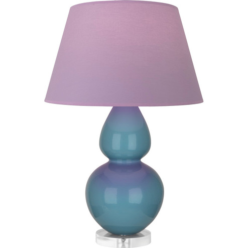 Double Gourd One Light Table Lamp in Steel Blue Glazed Ceramic w/Lucite (165|OB23L)