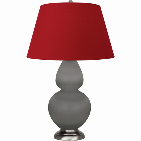 Double Gourd One Light Table Lamp in Matte Smokey Taupe Glazed Ceramic w/Antique Silvered (165|MST59R)