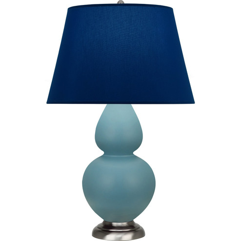Double Gourd One Light Table Lamp in Matte Steel Blue Glazed Ceramic w/Antique Silvered (165|MOB59N)