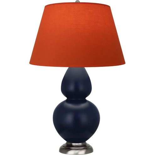 Double Gourd One Light Table Lamp in Matte Midnight Blue Glazed Ceramic w/Antique Silvered (165|MMB59T)