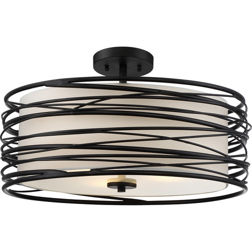 Spiral Three Light Semi-Flush Mount in Mystic Black (10|SPL1720K)