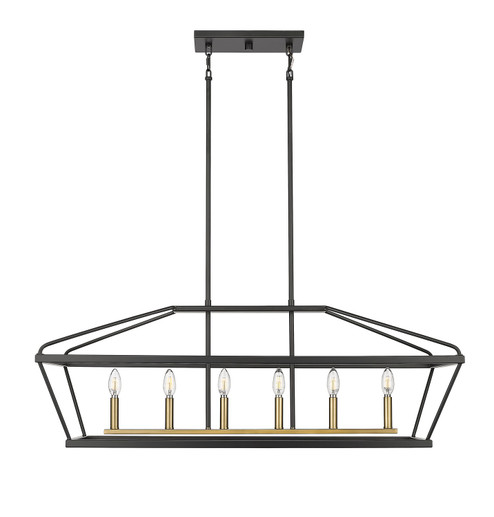 Surrey Six Light Chandelier in Matte Black/Vintage Brass (59|13406-MB/VB)
