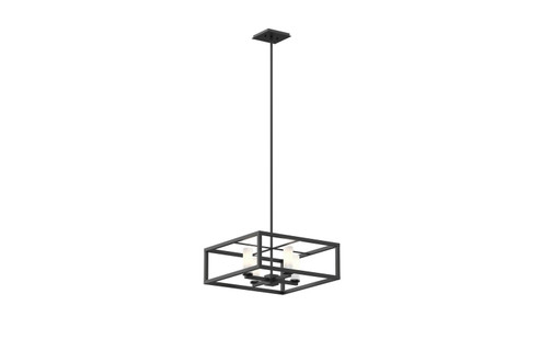 Sambre Four Light Pendant in Ebony With Opal Glass (214|DVP28120EB-OP)