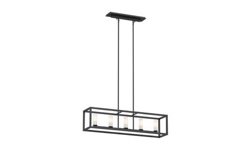 Sambre Five Light Linear in Ebony With Opal Glass (214|DVP28102EB-OP)