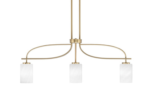 Cavella Three Light Island Pendant in New Age Brass (200|3936-NAB-3001)