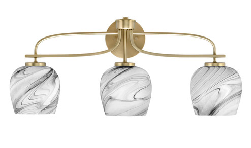 Cavella Three Light Bath Bar in New Age Brass (200|3913-NAB-4819)