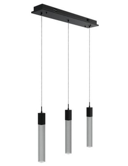 The Original Glacier Snow Avenue Three Light Flush Mount /Pendant in Black (192|HF1900-3-GL-BK-SNW)