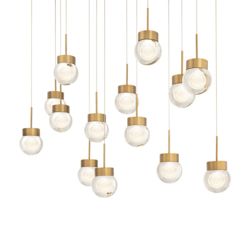 Double Bubble LED Pendant in Aged Brass (281|PD-82014L-AB)