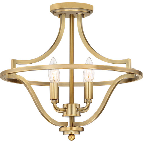 Harvel Four Light Semi-Flush Mount in Weathered Brass (10|QF5119WS)