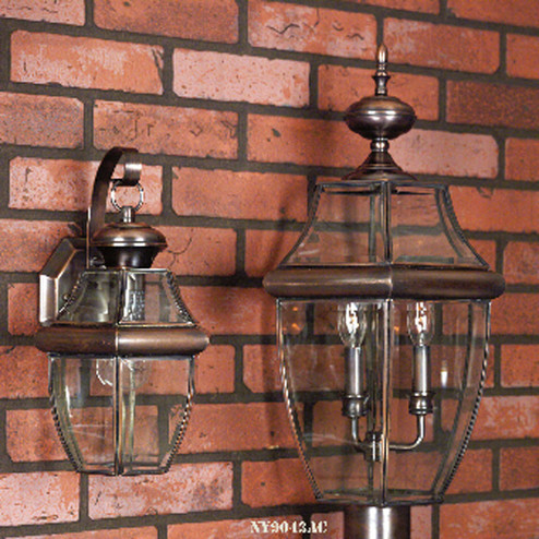 Newbury Three Light Outdoor Post Lantern in Aged Copper (10|NY9043AC)