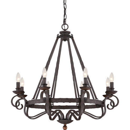 Noble Eight Light Chandelier in Rustic Black (10|NBE5008RK)